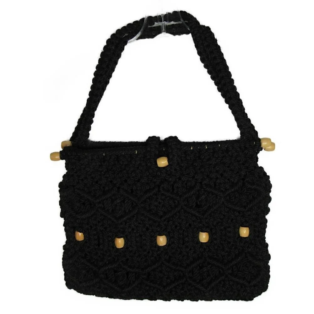 Vintage Handmade Macrame Purse - Picture 1 of 7
